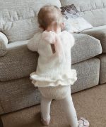 Baby Alpaca Knit Sitter Romper & Bonnet Set – Photo Prop - Image 8