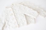 Hand-Knitted Cream Alpaca Baby Cardigan – Popcorn Knit, Heart Buttons - Image 4