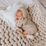 Hand Knit Alpaca Baby Boy Set – Newborn Photo Prop