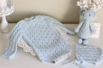 Crochet Baby Boy Romper Set – Pale Blue Merino Wool, Bonnet & Toy - Image 8