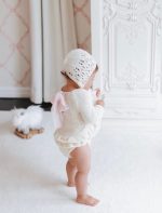 Baby Alpaca Knit Sitter Romper & Bonnet Set – Photo Prop - Image 2
