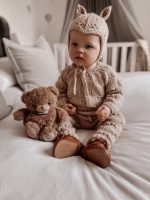 Merino Baby Knit Set – Beige Sweater, Pants & Elf Bonnet - Image 2