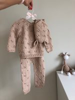 Merino Baby Knit Set – Beige Sweater, Pants & Elf Bonnet - Image 6