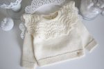 Merino Baby Sweater and Bonnet Set – Cream Ruffle Knit Outfit - Image 7