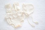 Merino Baby Romper and Bonnet Set – Cream & Pale Pink - Image 5