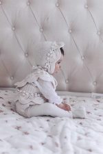 Merino Baby Romper and Bonnet Set – Knit Sleeveless Outfit - Image 3