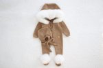 Merino Baby Romper Set – Fur Trim Hood & Bonnet - Image 2