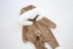Merino Baby Romper Set – Fur Trim Hood & Bonnet - Image 4