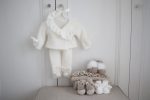 Angora Baby Bunny Set – Ruffle Sweater & Pants, Milky White - Image 8