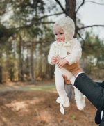 Hand-Knitted Baby Alpaca Bonnet - Light Brown Popcorn Knit, Photo Prop - Image 8