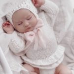 Baby Alpaca Knit Sitter Romper & Bonnet Set – Photo Prop