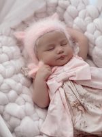 Angora Pixie Elf Bonnet and Booties Set – Newborn to 12 Months