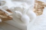 Baby bunny booties made from angora with genuine fur pom poms - Photography props - Image 2