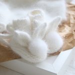 Baby bunny booties made from angora with genuine fur pom poms - Photography props