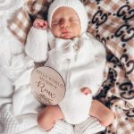 Hand Knit Baby Alpaca Romper and Bonnet Set – Cream Photo Prop