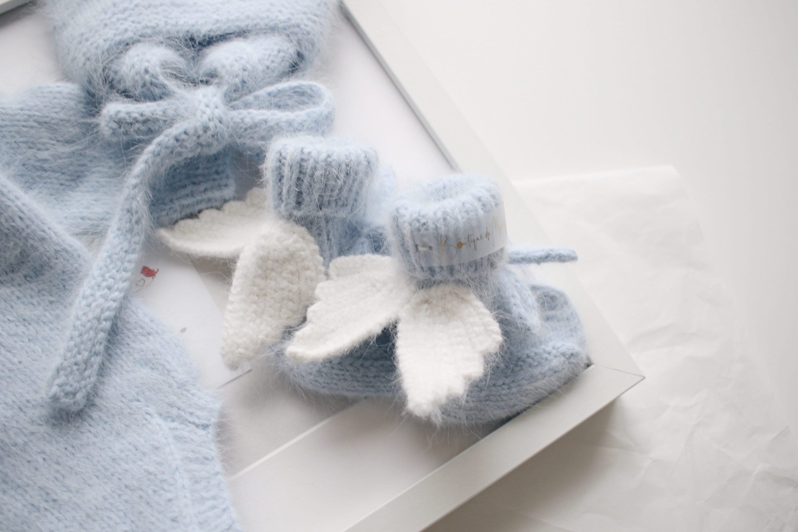 il_fullxfull.3685920199_f530 Angora Baby Booties – Newborn with Angel Wings - Image 1