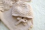 Hand Knit Merino Baby Romper and Bonnet Set – Photo Prop - Image 5