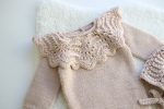 Hand Knit Merino Baby Romper and Bonnet Set – Photo Prop - Image 3