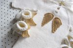 Merino Knit Baby Angel Outfit – Romper, Bonnet & Booties - Image 6
