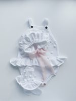 Cotton Baby Romper Set – Popcorn Knit Outfit with Bonnet & Booties - Image 3