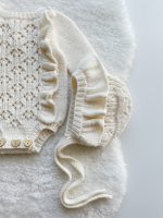 Cream Merino Baby Romper Set, Bonnet & Socks - Image 6