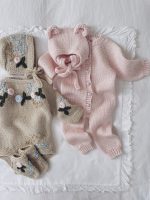 Hand Knitted Merino Baby Romper & Bonnet Set – Photo Prop Outfit - Image 9