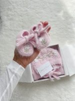 Angora Baby Romper Set – Bonnet and Booties, Newborn Outfit - Image 6