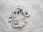 Hand Knitted Merino Baby Romper and Bonnet Set – Newborn Photo Prop