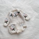 Hand Knitted Merino Baby Romper and Bonnet Set – Newborn Photo Prop