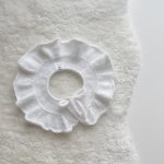 Angora Knitted Baby Collar - White Ruffle Neck Accessory