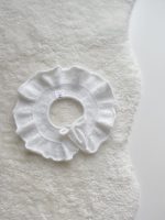 Angora Knitted Baby Collar - White Ruffle Neck Accessory