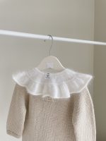 Angora Knitted Baby Collar - White Ruffle Neck Accessory - Image 3