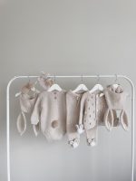 Alpaca Knit Bunny Outfit – Beige Romper, Bonnet & Booties - Image 7