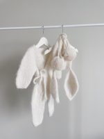 Cream Alpaca Knit Baby Romper and Bunny Bonnet Set - Image 5