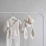Cream Alpaca Knit Baby Romper and Bunny Bonnet Set
