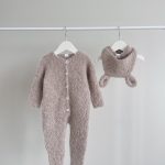 Alpaca Blend Baby Romper and Bonnet Set – Unisex Knit Outfit