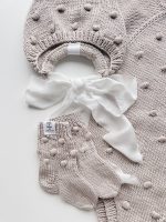 Cotton Baby Romper Set, Bonnet and Socks, Photo Prop - Image 3