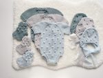 Cotton Baby Romper Set, Bonnet and Socks, Photo Prop - Image 6