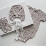 Cotton Baby Romper Set, Bonnet and Socks, Photo Prop