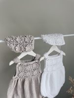 Baby Girl Romper and Bonnet Set – Cotton Blend Summer Outfit - Image 9