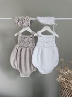 Baby Girl Romper and Bonnet Set – Cotton Blend Summer Outfit