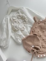 Hand Crochet Baby Bonnet – Cream Flower, Merino Wool - Image 6