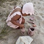 Merino Wool Baby Romper and Bonnet Set – Sleeveless Summer Outfit