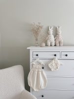 Baby Girl Romper and Bonnet Set – Cream Cotton Blend, Summer Outfit - Image 6