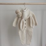 Alpaca Bunny Baby Set – Cream Romper and Bonnet