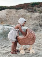 Baby Romper and Bonnet Set – Oyster Sleeveless Outfit - Image 3