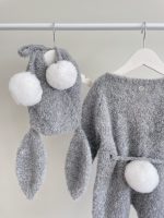 Alpaca Bunny Baby Outfit (9-12 Months) - Romper & Bonnet Set - Image 3