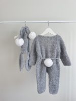 Alpaca Bunny Baby Outfit (9-12 Months) - Romper & Bonnet Set - Image 6