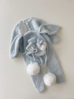 Alpaca Knit Bunny Romper Set – Baby Bonnet & Booties - Image 5
