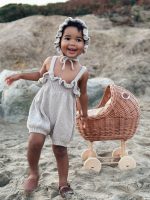 Baby Romper and Bonnet Set – Oyster Sleeveless Outfit